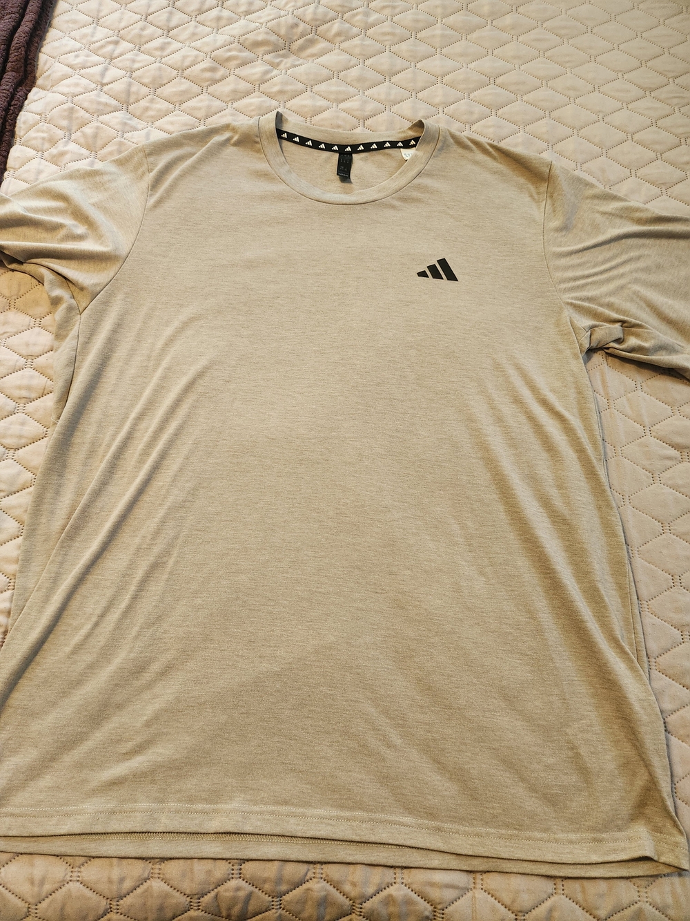 adidas Men's Gray Short Sleeve Crewneck Tee with Black Logo - Picture 2 of 3